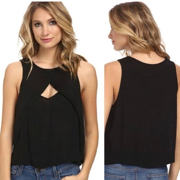Free People Crinkle Look Through Top, Black, Size Small - Picture 4 of 11